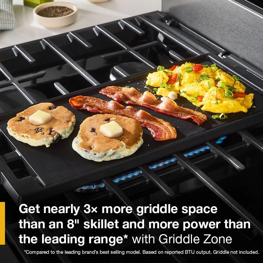 30-inch Smart Gas Range with Air Cooking Technology, No Preheat Air Fry, Steam/Self Clean and High Speed Preheat - (WFGS7530RW)