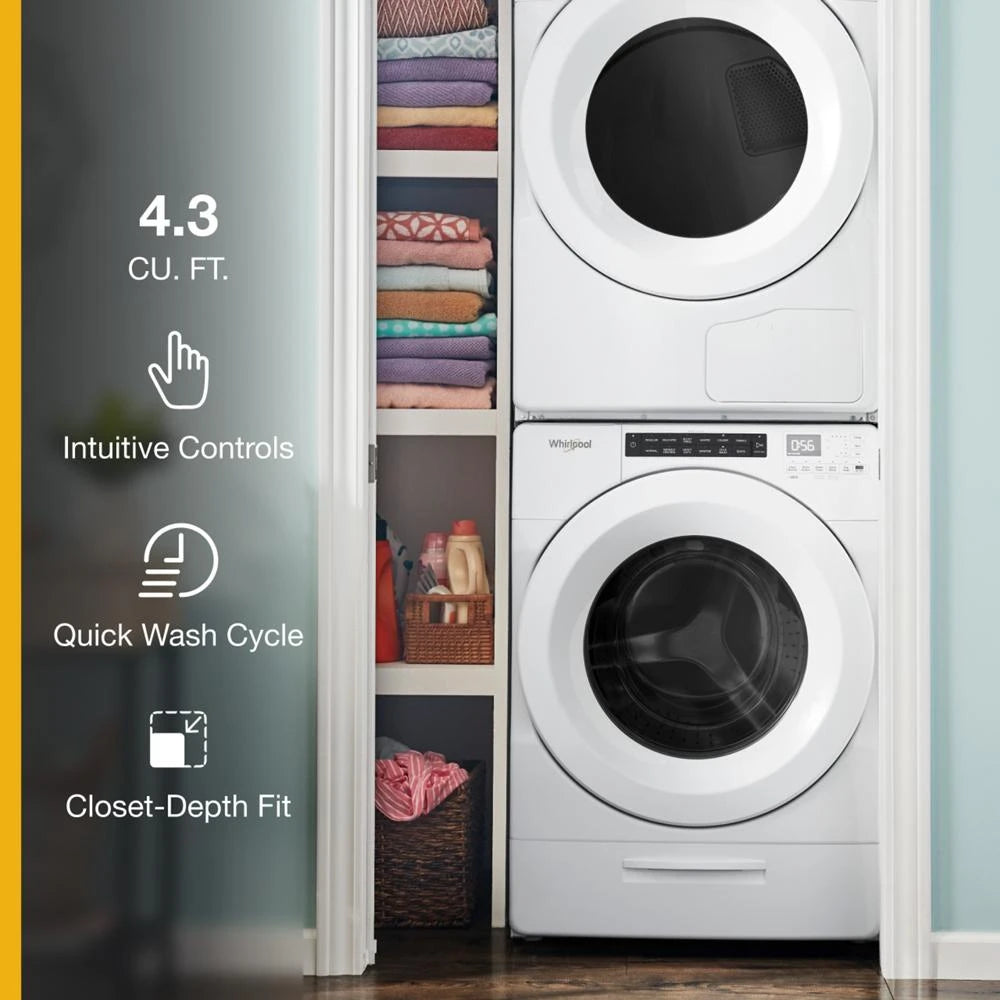 4.3 cu. ft. Closet-Depth Front Load Washer with Intuitive Controls - (WFW560CHW) - WHIRLPOOL