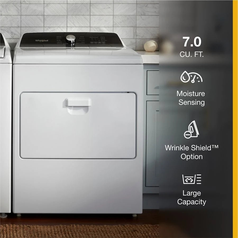 7.0 Cu. Ft. Top Load Gas Moisture Sensing Dryer - (WGD5010LW) - WHIRLPOOL