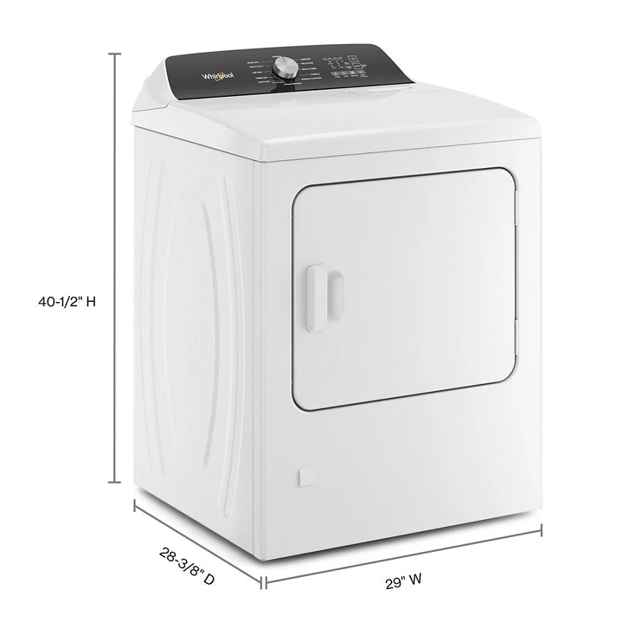 7.0 Cu. Ft. Top Load Gas Moisture Sensing Dryer with Steam - (WGD5050LW) - WHIRLPOOL