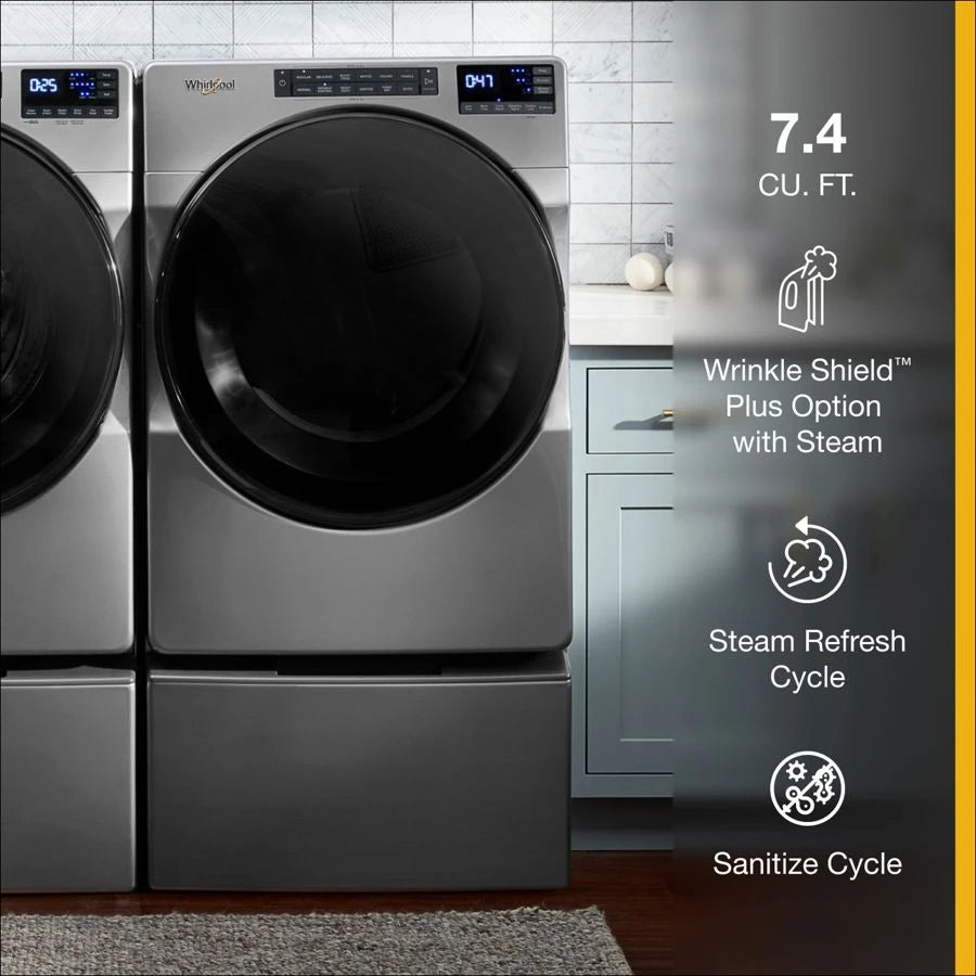7.4 Cu. Ft. Gas Wrinkle Shield Dryer with Steam - (WGD6605MC) - WHIRLPOOL