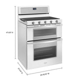 6.0 Cu. Ft. Gas Double Oven Range with EZ-2-Lift??? Hinged Grates - (WGG745S0FH)