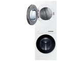 Bespoke AI Laundry Hub™ 4.6 cu. ft. Large Capacity Single Unit Washer with Steam Wash and 7.6 cu. ft. Gas Dryer in White - (WH46DBH100EWA3)