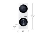 Bespoke 4.6 cu. ft. AI Laundry Hub™ Large Capacity Single Unit Washer with Steam Wash and 7.6 cu. ft. Gas Dryer in White - (WH46DBH100GWA3)
