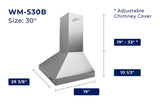 WM-530SS-30B Convertible Wall Mount Range Hood