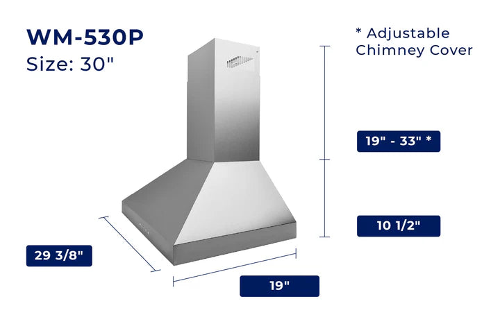 WM-530-PRO Convertible Wall Mount Range Hood