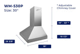 WM-530-PRO Convertible Wall Mount Range Hood