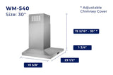 WM-540SS-30 Convertible Wall Mount Range Hood