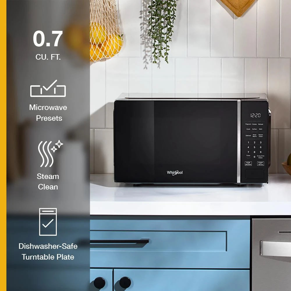 0.7 cu. ft. Black Countertop Microwave With Steam Clean - 700 watt - (WMCS3018RB)