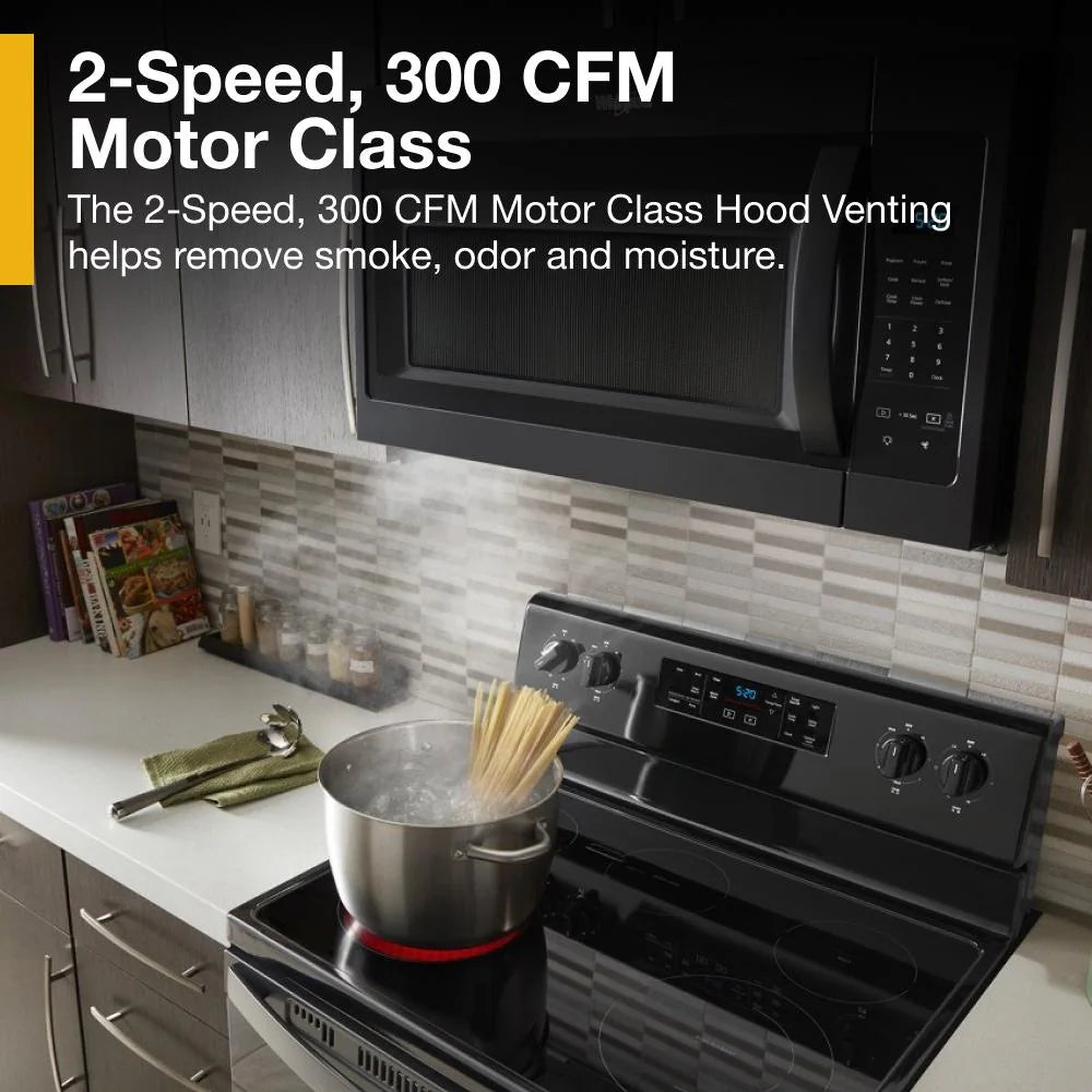 1.7 cu. ft. Microwave Hood Combination with Electronic Touch Controls - (WMH31017HB) - WHIRLPOOL