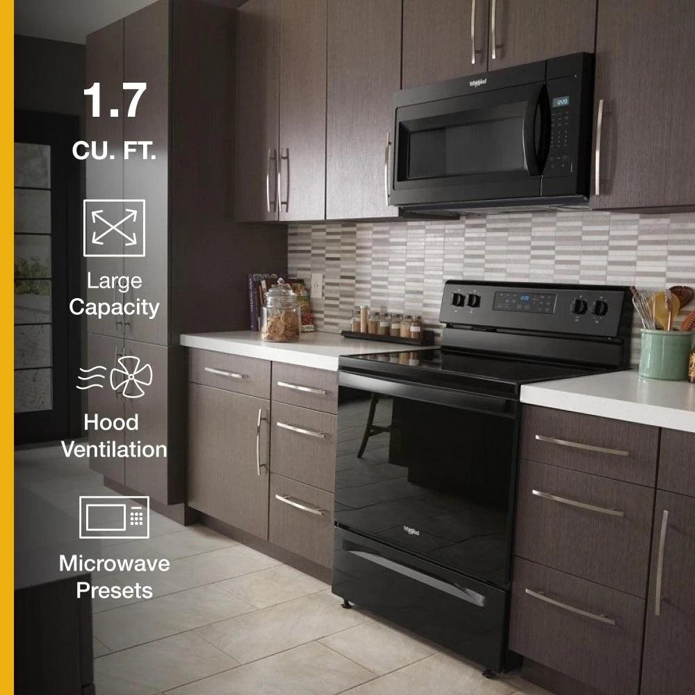 1.7 cu. ft. Microwave Hood Combination with Electronic Touch Controls - (WMH31017HB) - WHIRLPOOL