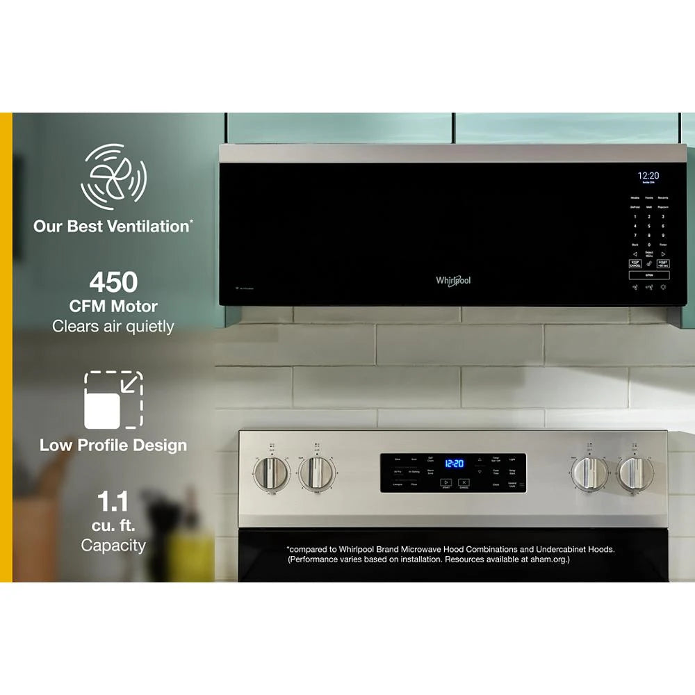 1.1 cu. ft. Smart Low Profile Microwave Hood Combination with 450 CRM 4-Speed Venting - (WMML5530RZ)
