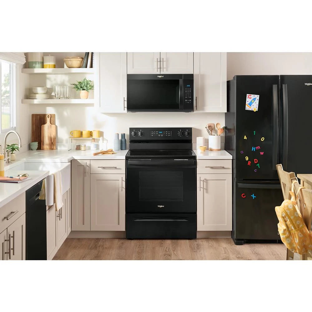 WMMS3130RB- Whirlpool 1.7 cu. ft. Over-the-Range Microwave Oven with 1,000 Watts, 2-Speed 300 CFM Venting System, Black - (WMMS3130RB )