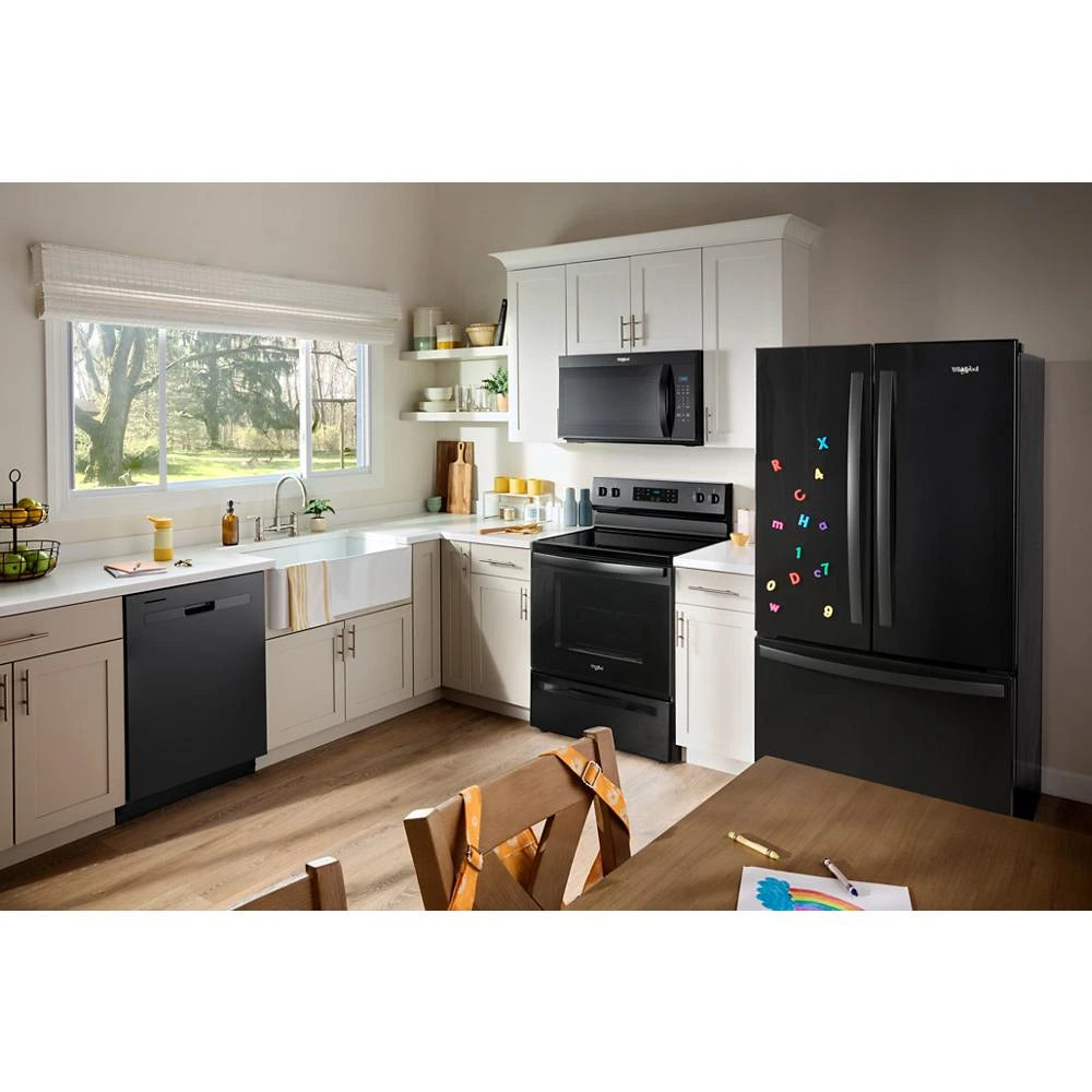 WMMS3130RB- Whirlpool 1.7 cu. ft. Over-the-Range Microwave Oven with 1,000 Watts, 2-Speed 300 CFM Venting System, Black - (WMMS3130RB )