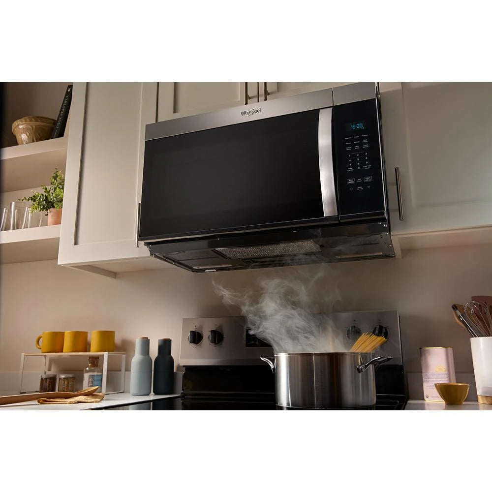 WMMS3130RB- Whirlpool 1.7 cu. ft. Over-the-Range Microwave Oven with 1,000 Watts, 2-Speed 300 CFM Venting System, Black - (WMMS3130RB )