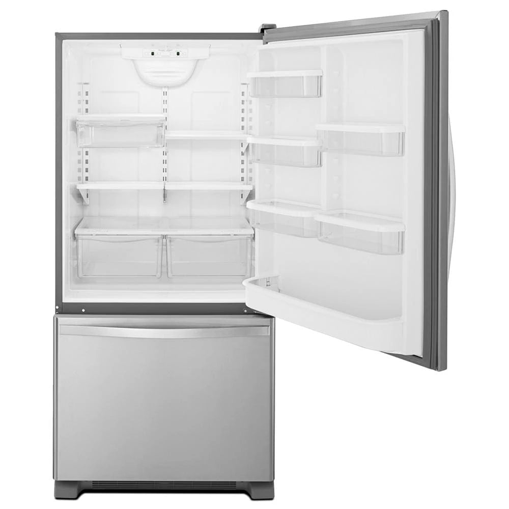 33-inches wide Bottom-Freezer Refrigerator with SpillGuard??? Glass Shelves - 22 cu. ft - (WRB322DMBM) - WHIRLPOOL