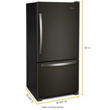 33-inch wide Bottom-Freezer Refrigerator - 22 cu. ft. - (WRB322DMHV) - WHIRLPOOL