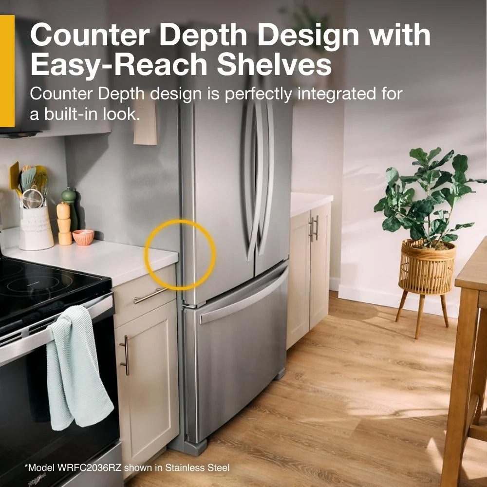 36-Inch Wide Counter-Depth French Door Bottom Mount Refrigerator - 20 cu. ft. - (WRFC2036RB)