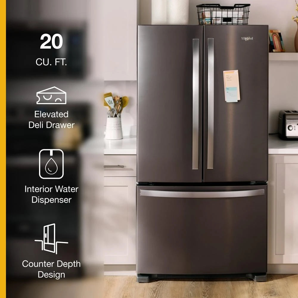 36-Inch Wide Counter-Depth French Door Bottom Mount Refrigerator - 20 cu. ft. - (WRFC2036RV)