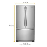 36-Inch Wide Counter-Depth French Door Bottom Mount Refrigerator - 20 cu. ft. - (WRFC2036RZ)