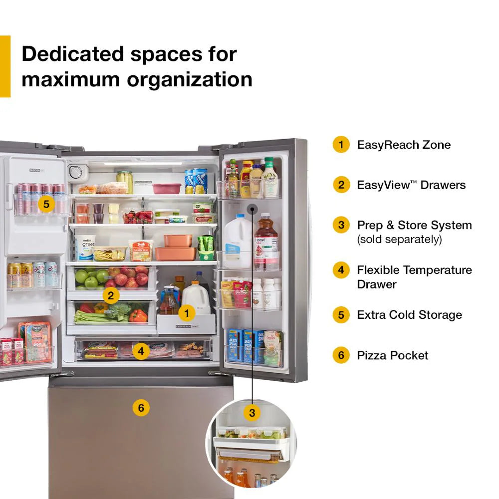 36-inch Wide French Door Refrigerator with In-Door Water & Ice - 23 cu. ft. - (WRFC5036RV)