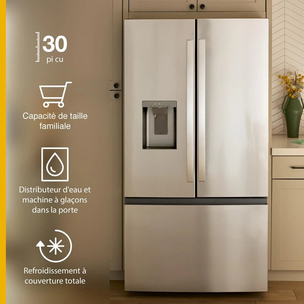 36" 30 Cu. Ft. French-Door Refrigerator with Ice and Water - (WRFF3536SV)