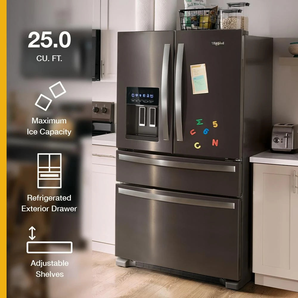 36-Inch Wide French Door Bottom Mount Refrigerator - 25 cu. ft. - (WRMF3636RW)
