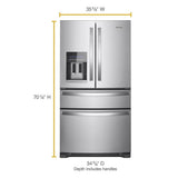 36-Inch Wide French Door Bottom Mount Refrigerator - 25 cu. ft. - (WRMF3636RZ)