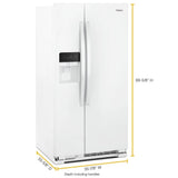 36-inch Wide Side-by-Side Refrigerator - 24 cu. ft. - (WRS315SDHW) - WHIRLPOOL