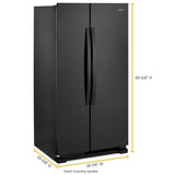 36-inch Wide Side-by-Side Refrigerator - 25 cu. ft. - (WRS315SNHB) - WHIRLPOOL