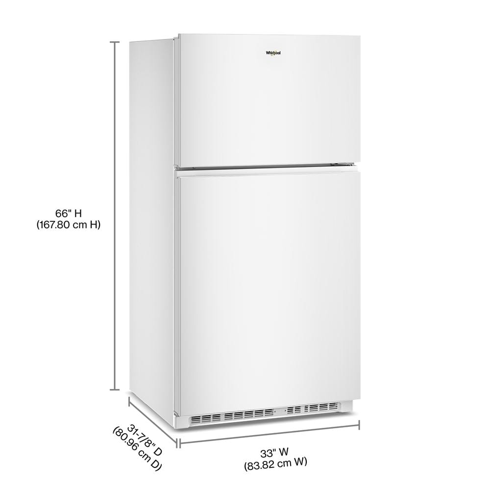 32.8-inch Wide Top Freezer Refrigerator with Total Coverage Cooling- 21.3 Cu. Ft. - (WRTX3021TW) -