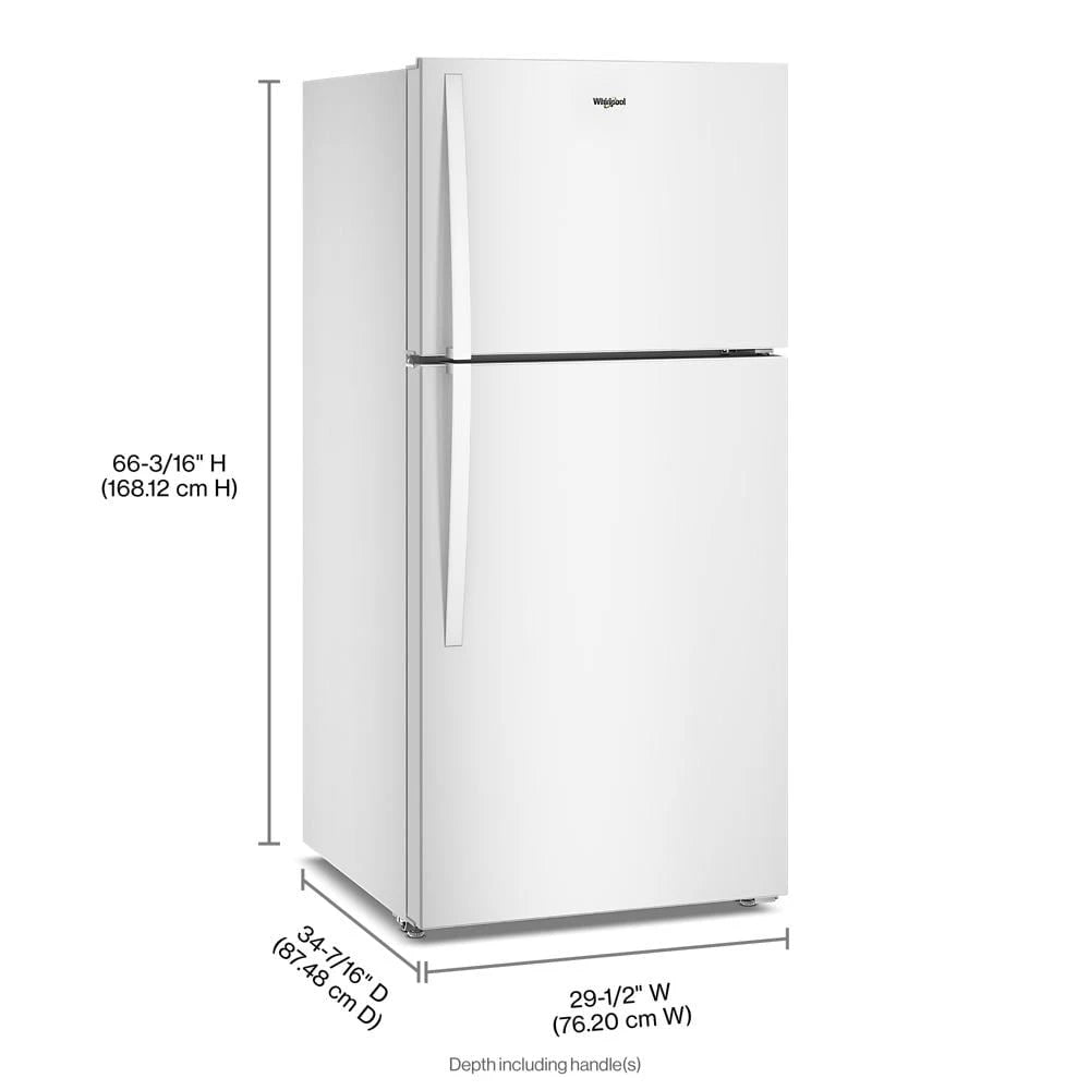 Whirlpool® 29.5-inch Wide Top Freezer Refrigerator with Total Coverage Cooling- 19.2 Cu. Ft. - (WRTX7419SW)