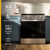 30-inch Electric Range with No Preheat and Slow Cook Modes - (WSES3130SB)
