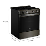 30-inch Smart Slide in Electric Range with Air Cooking Technology, No Preheat Air Fry, WipeClean™ Coating, Steam/Self Clean and High Speed Preheat - (WSES7530RV)