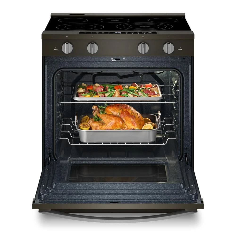 30-inch Smart Slide in Electric Range with Air Cooking Technology, No Preheat Air Fry, WipeClean™ Coating, Steam/Self Clean and High Speed Preheat - (WSES7530RV)