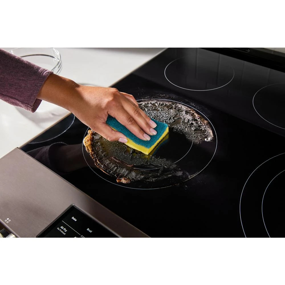 30-inch Smart Slide in Electric Range with Air Cooking Technology, No Preheat Air Fry, WipeClean™ Coating, Steam/Self Clean and High Speed Preheat - (WSES7530RV)
