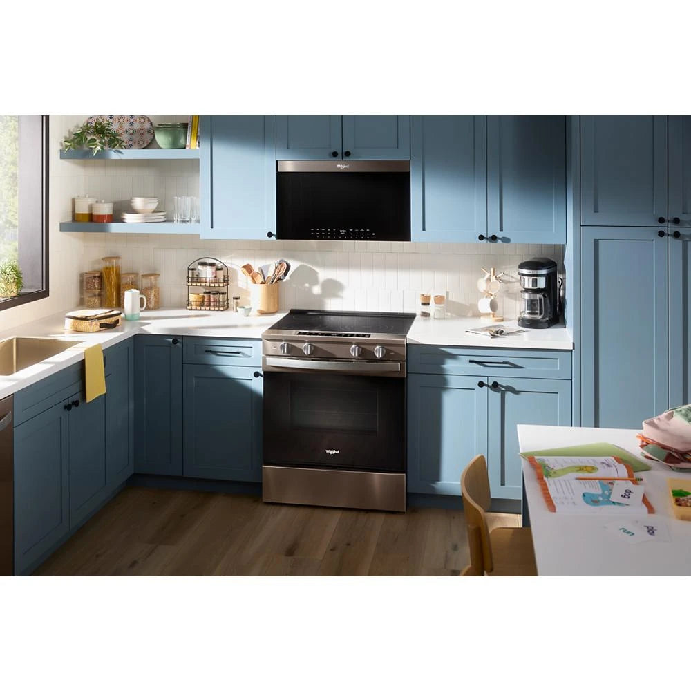 30-inch Smart Slide in Electric Range with Air Cooking Technology, No Preheat Air Fry, WipeClean™ Coating, Steam/Self Clean and High Speed Preheat - (WSES7530RV)