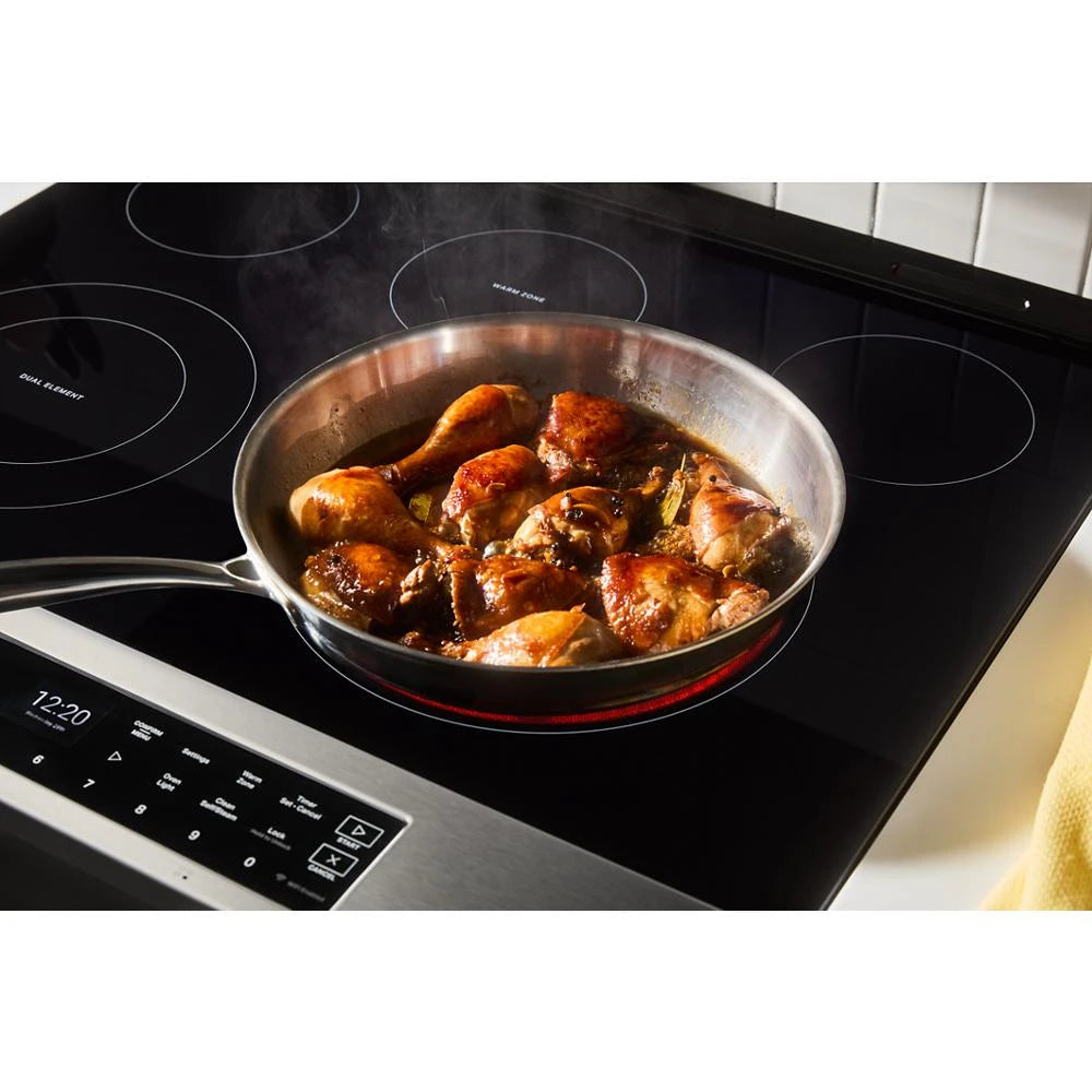 30-inch Smart Slide in Electric Range with Air Cooking Technology, No Preheat Air Fry, WipeClean™ Coating, Steam/Self Clean and High Speed Preheat - (WSES7530RV)