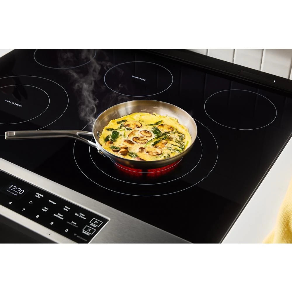 30-inch Smart Slide in Electric Range with Air Cooking Technology, No Preheat Air Fry, WipeClean™ Coating, Steam/Self Clean and High Speed Preheat - (WSES7530RV)
