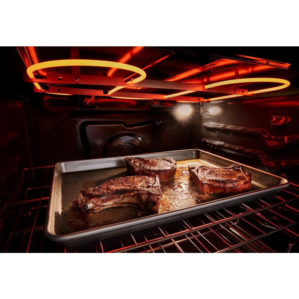 30-inch Smart Slide in Electric Range with Air Cooking Technology, No Preheat Air Fry, WipeClean™ Coating, Steam/Self Clean and High Speed Preheat - (WSES7530RZ)