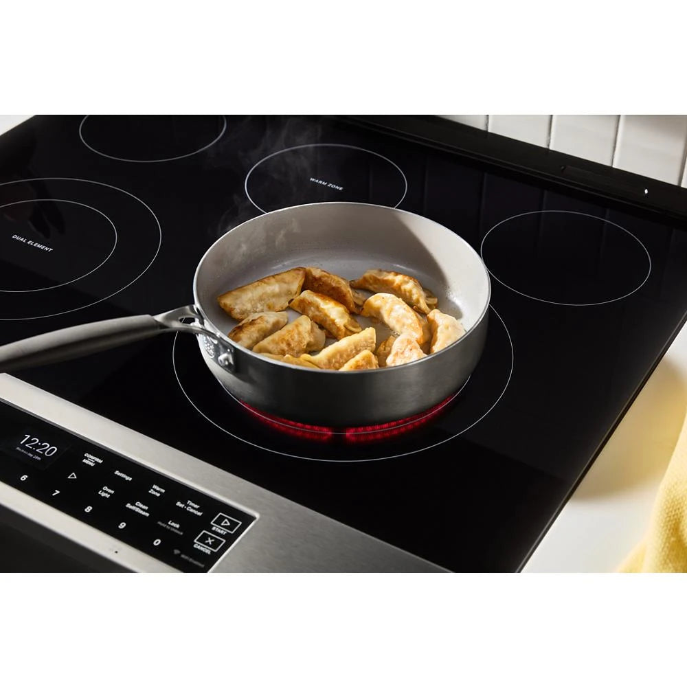 30-inch Smart Slide in Electric Range with Air Cooking Technology, No Preheat Air Fry, WipeClean™ Coating, Steam/Self Clean and High Speed Preheat - (WSES7530RZ)