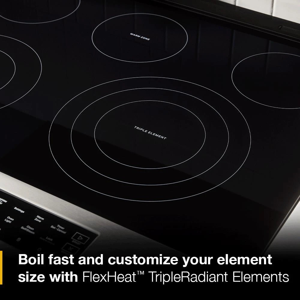 30-inch Smart Slide in Electric Range with Air Cooking Technology, No Preheat Air Fry, WipeClean™ Coating, Steam/Self Clean and High Speed Preheat - (WSES7530RZ)