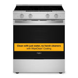 30-inch Smart Slide in Electric Range with Air Cooking Technology, No Preheat Air Fry, WipeClean™ Coating, Steam/Self Clean and High Speed Preheat - (WSES7530RZ)