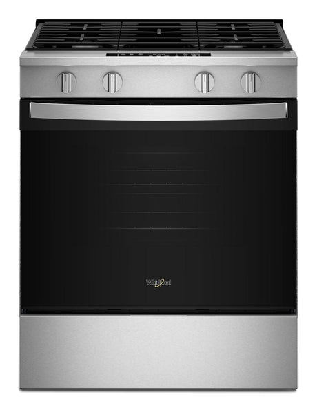 Whirlpool WSGS3330TS 30-inch slide-in gas range, stainless steel