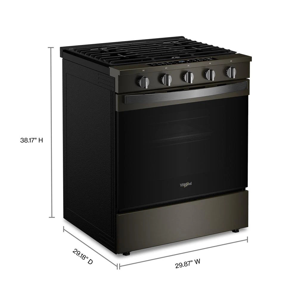 30-inch Smart Slide In Gas Range with Air Cooking Technology, No Preheat Air Fry, Steam/Self Clean and High Speed Preheat - (WSGS7530RV)
