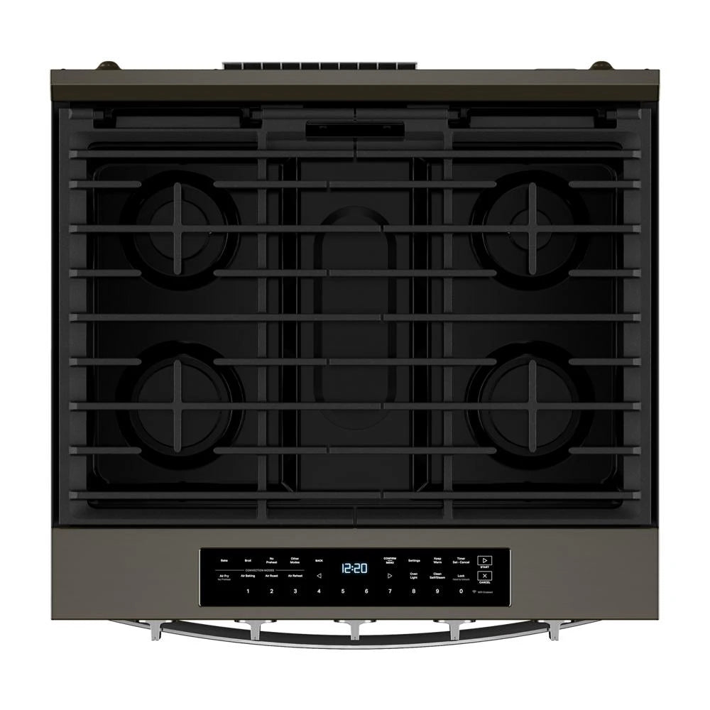 30-inch Smart Slide In Gas Range with Air Cooking Technology, No Preheat Air Fry, Steam/Self Clean and High Speed Preheat - (WSGS7530RV)