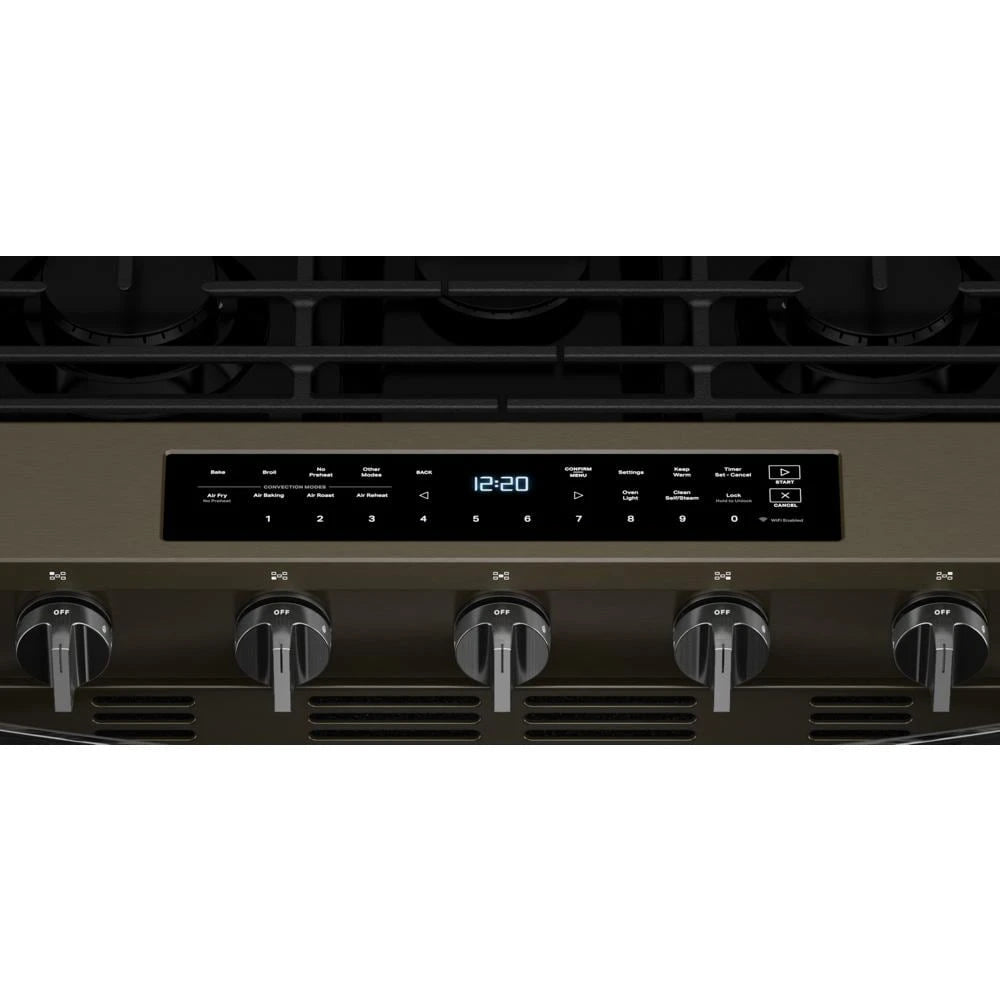 30-inch Smart Slide In Gas Range with Air Cooking Technology, No Preheat Air Fry, Steam/Self Clean and High Speed Preheat - (WSGS7530RV)
