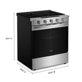 WSGS7530RZ- Whirlpool 30-inch Smart Slide In Gas Range with Air Cooking Technology, No Preheat Air Fry, Steam/Self Clean and High Speed Preheat, Stainless Steel - (WSGS7530RZ)