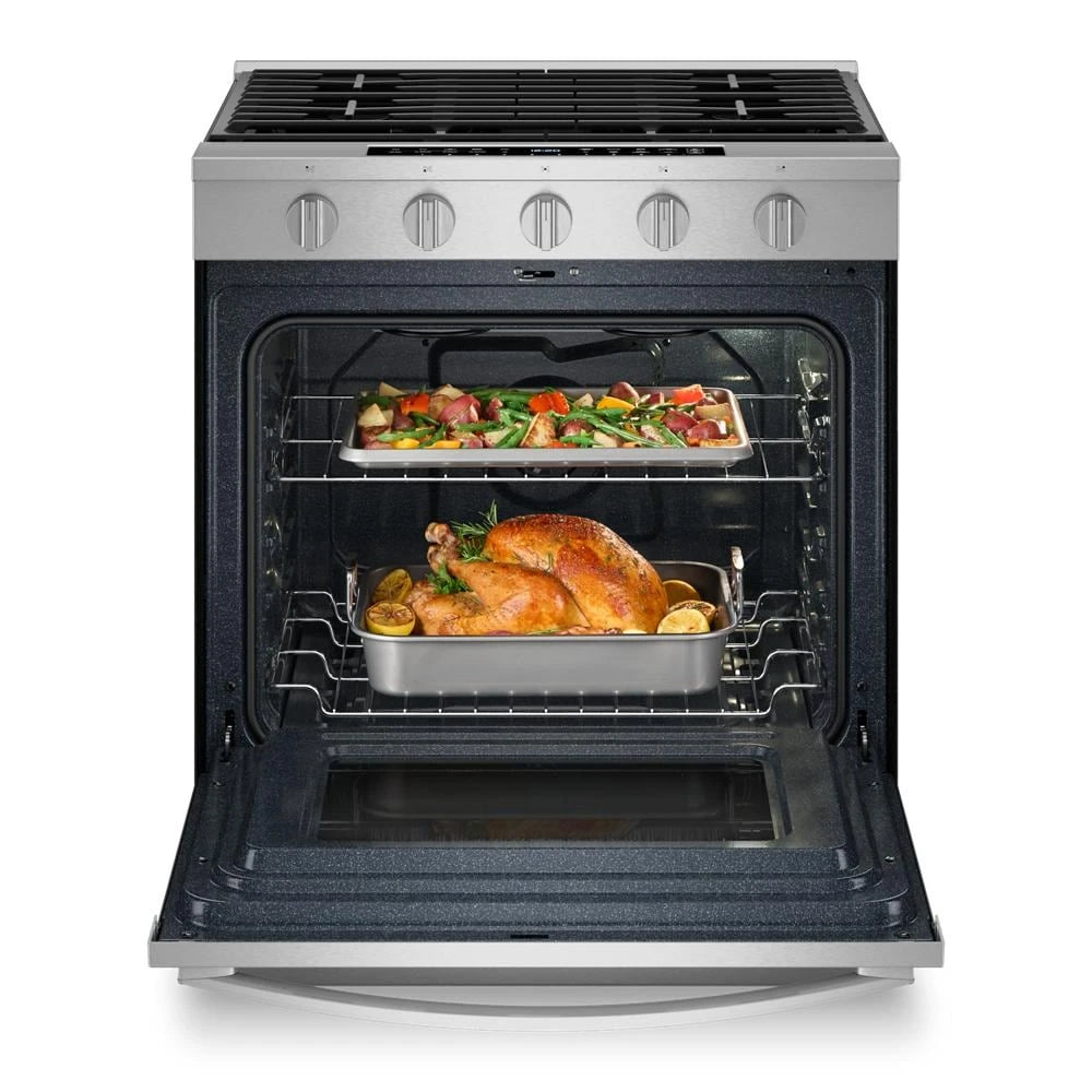 WSGS7530RZ- Whirlpool 30-inch Smart Slide In Gas Range with Air Cooking Technology, No Preheat Air Fry, Steam/Self Clean and High Speed Preheat, Stainless Steel - (WSGS7530RZ)