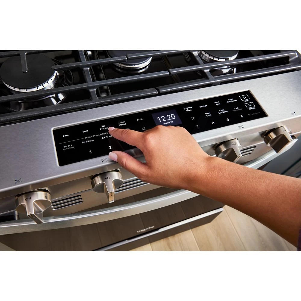 WSGS7530RZ- Whirlpool 30-inch Smart Slide In Gas Range with Air Cooking Technology, No Preheat Air Fry, Steam/Self Clean and High Speed Preheat, Stainless Steel - (WSGS7530RZ)
